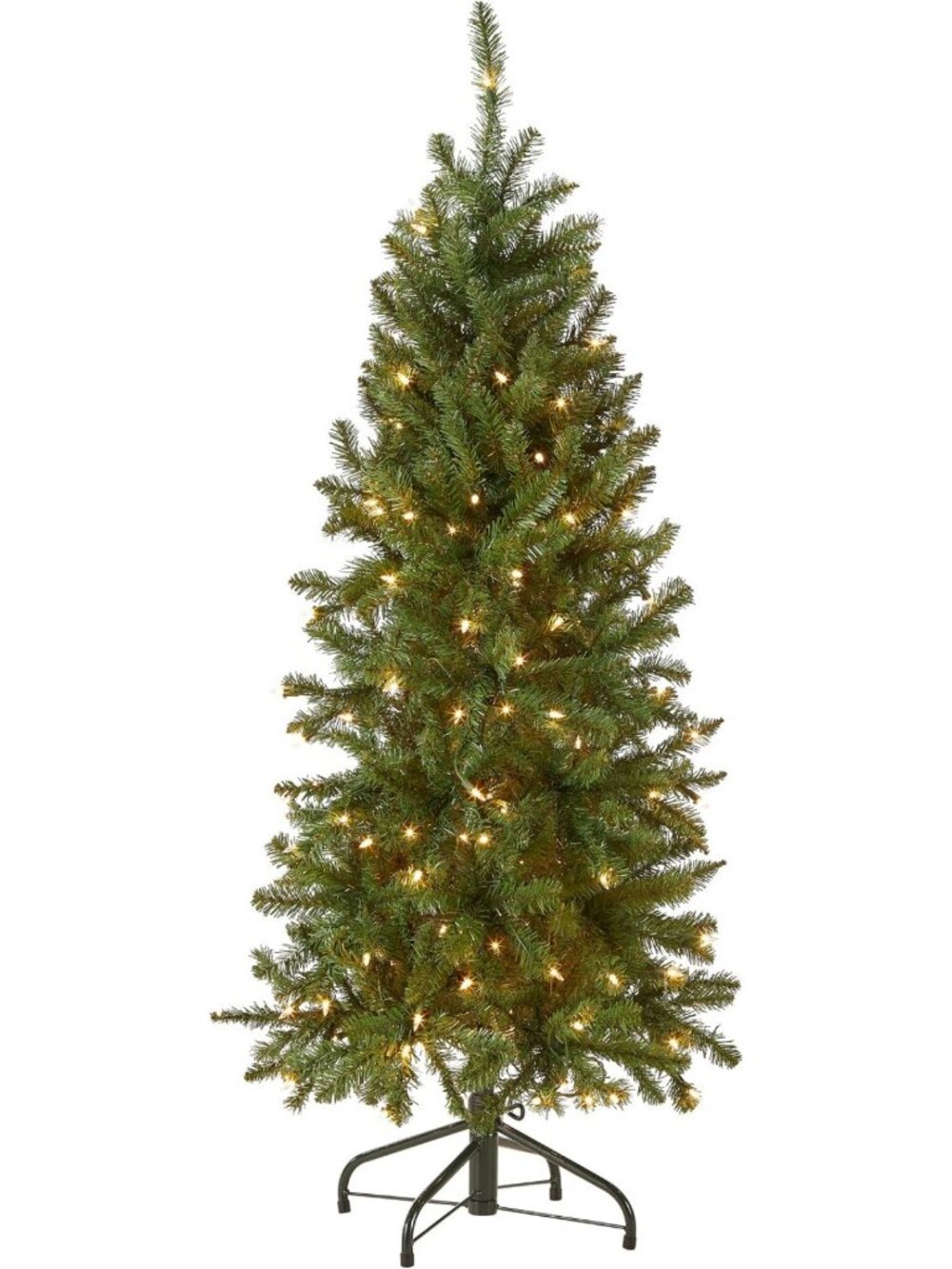 4.5ft Pre-Lit Slim Kingswood Fir Christmas Tree - Perfect Holiday Decor!